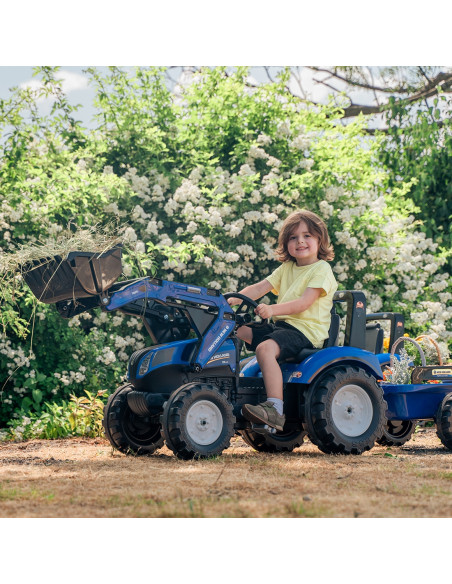 FALK Duży Traktor z przyczepką New Holland