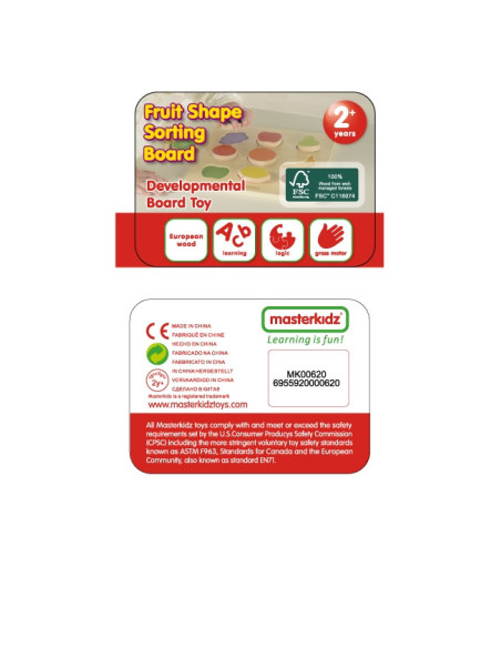 Drewniany Sorter Kształtów Masterkidz Kolorowe Owoce