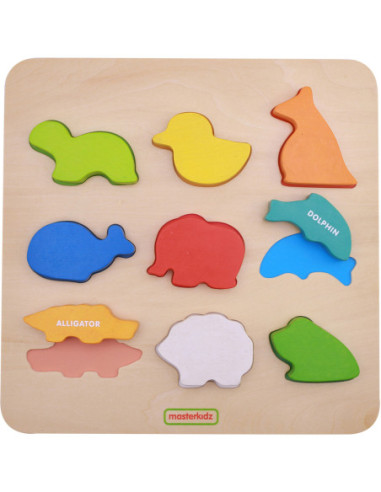 Drewniany Sorter Kształtów Masterkidz Kolorowe Zwierzątka