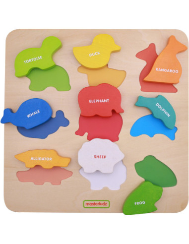 Drewniany Sorter Kształtów Masterkidz Kolorowe Zwierzątka