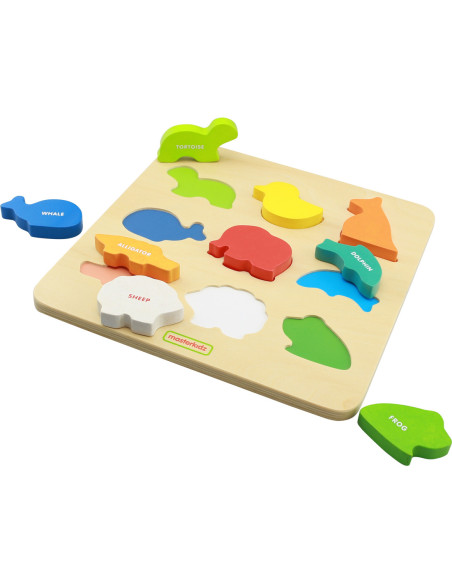 Drewniany Sorter Kształtów Masterkidz Kolorowe Zwierzątka