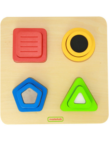 Drewniany Sorter Kształtów Materiałów Faktury Powierzchni Masterkidz