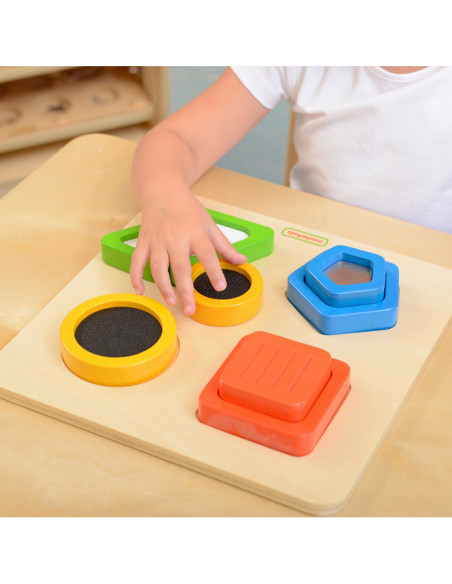 Drewniany Sorter Kształtów Materiałów Faktury Powierzchni Masterkidz