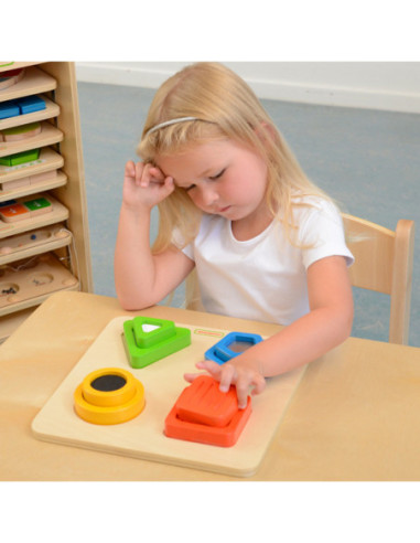 Drewniany Sorter Kształtów Materiałów Faktury Powierzchni Masterkidz