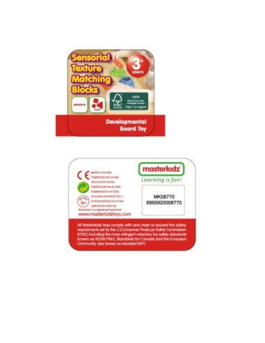 Drewniany Sorter Kształtów Materiałów Faktury Powierzchni Masterkidz