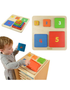 MASTERKIDZ Wooden Pyramid Educational Counting Colors Montessori