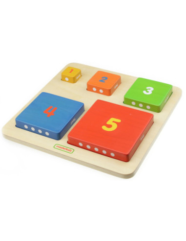 Piramidka Drewniana Edukacyjna Liczenie Kolory Masterkidz