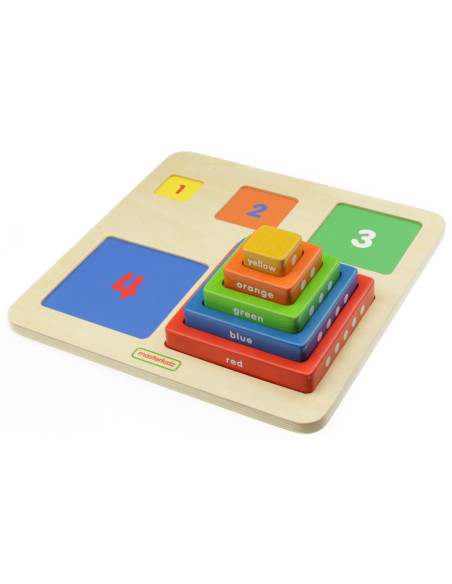 Piramidka Drewniana Edukacyjna Liczenie Kolory Masterkidz