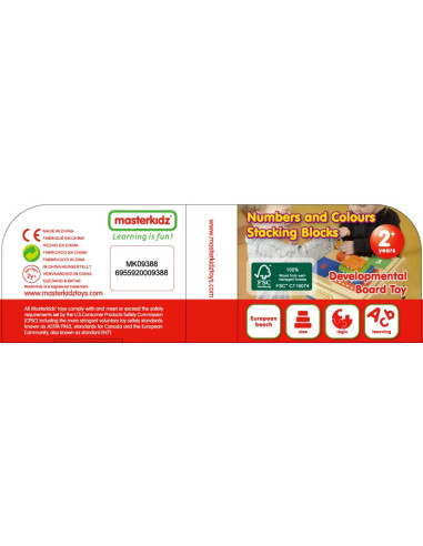 Piramidka Drewniana Edukacyjna Liczenie Kolory Masterkidz