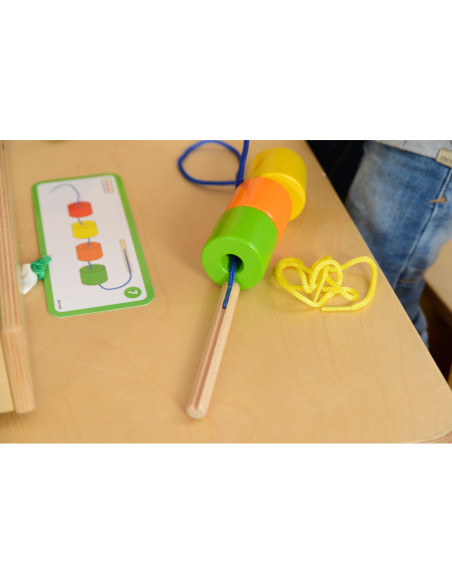 Drewniana Sznurowanka Duża Kolorowa Masterkidz (Zestaw 2)