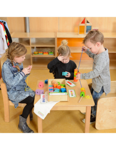 Drewniana Sznurowanka Duża Kolorowa Masterkidz (Zestaw 2)