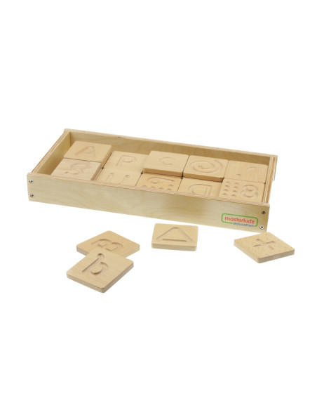 Zabawka Sensoryczna Rozpoznaj Dotykiem Literki Cyfry Kształty Masterkidz