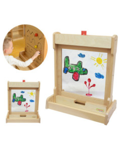 MASTERKIDZ 2-in-1 Desk Painting Window with Blackboard Stand
