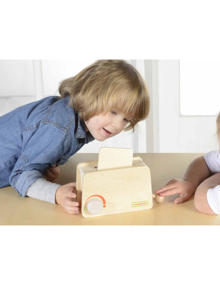 Drewniany Toster + Masło Kromka Nóż Talerz Dżem Masterkidz