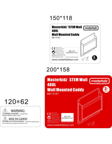 Drewniana Kasetka Na Przedmioty 40 cm - Tablica Naukowo-Kreatywna Masterkidz STEM