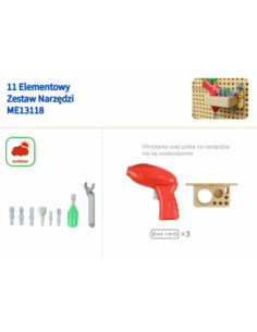 Zestaw Narzędzia Z Wkrętarką 8 Elementów - Tablica Naukowo-Kreatywna Masterkidz STEM 2