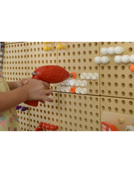 Zestaw Narzędzia Z Wkrętarką 8 Elementów - Tablica Naukowo-Kreatywna Masterkidz STEM