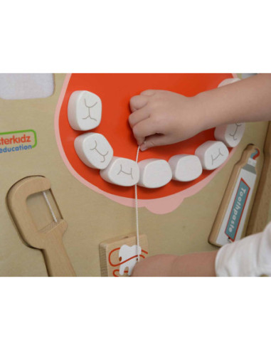 Edukacyjna Tablica Drewniana Masterkidz Higiena Jamy Ustnej