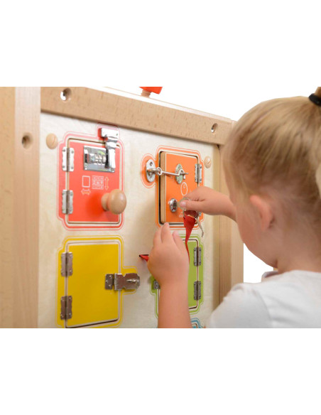 Tablica Ścienna Drewniana Nauka Otwierania Zamków - 6 sejfów Masterkidz