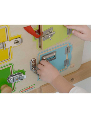 Tablica Ścienna Drewniana Nauka Otwierania Zamków - 6 sejfów Masterkidz