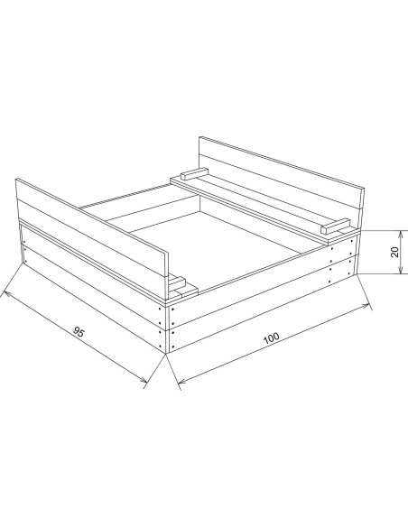 Drewniana piaskownica z ławeczkami Ella Sandpit AXI