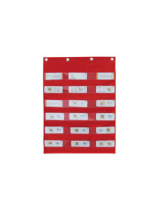 Materiałowy Arkusz Do Wieszania Z Kieszonkami Na Fiszki I Obrazki Masterkidz Czerwony 2