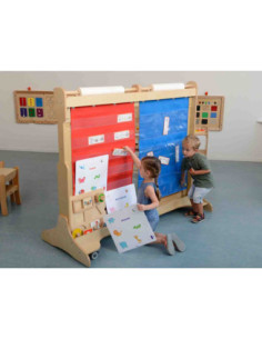 Materiałowy Arkusz Do Wieszania Z Kieszonkami Na Książki i Obrazki Masterkidz Niebieski 2