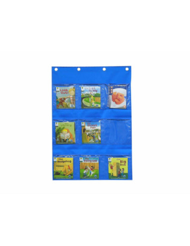 Materiałowy Arkusz Do Wieszania Z Kieszonkami Na Książki i Obrazki Masterkidz Niebieski