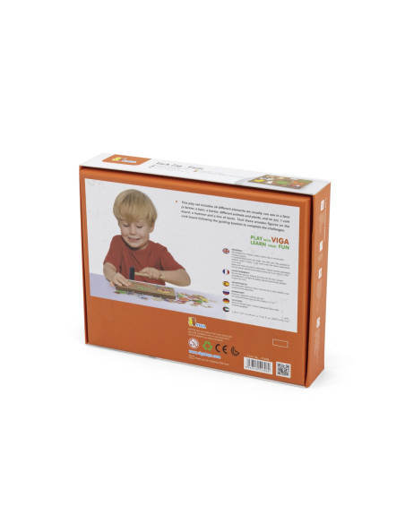 Przybijanka Drewniana Farma Viga Toys Korkowa Tablica