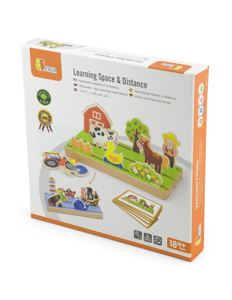 Drewniana Układanka Edukacyjna Nauka Odległosci 2w1 Viga