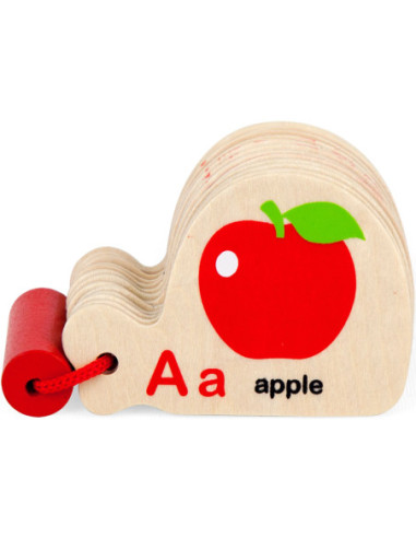 Viga Drewniana Książeczka do Nauki Alfabetu i Angielskiego