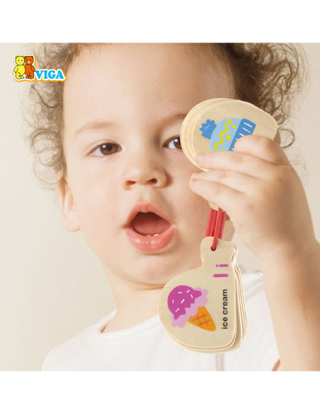 Viga Drewniana Książeczka do Nauki Alfabetu i Angielskiego