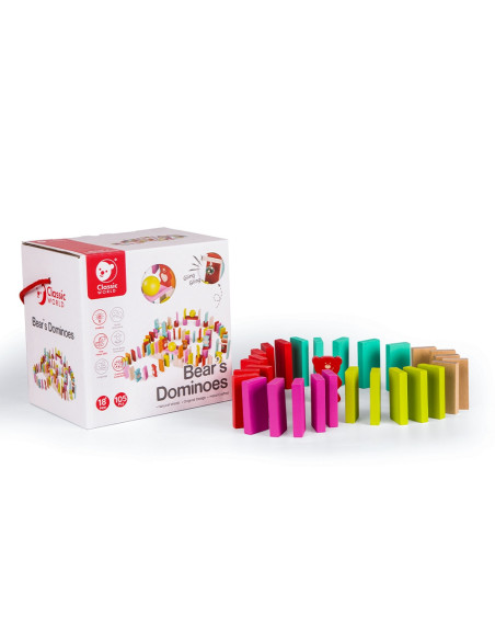 Drewniane Kolorowe Domino - Misie Classic World