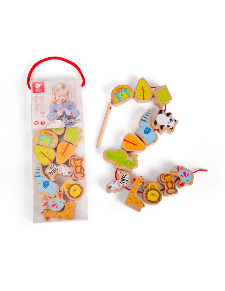 Sznurowanka Dla Dzieci Drewniane Koraliki Dla Dzieci ZOO Classic World