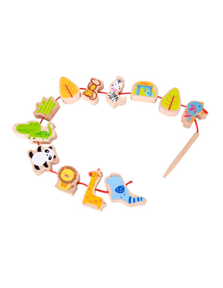 Sznurowanka Dla Dzieci Drewniane Koraliki Dla Dzieci ZOO Classic World