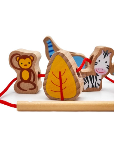 Sznurowanka Dla Dzieci Drewniane Koraliki Dla Dzieci ZOO Classic World