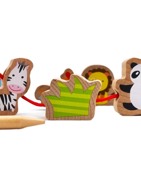 Sznurowanka Dla Dzieci Drewniane Koraliki Dla Dzieci ZOO Classic World