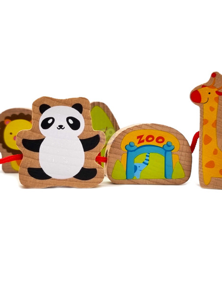 Sznurowanka Dla Dzieci Drewniane Koraliki Dla Dzieci ZOO Classic World