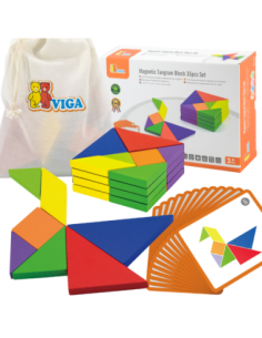 Viga Tangram Drewniana Gra Logiczna Układanka Klocki Łamigłówka