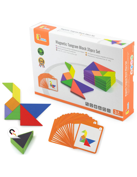 Viga Tangram Drewniana Gra Logiczna Układanka Klocki Łamigłówka