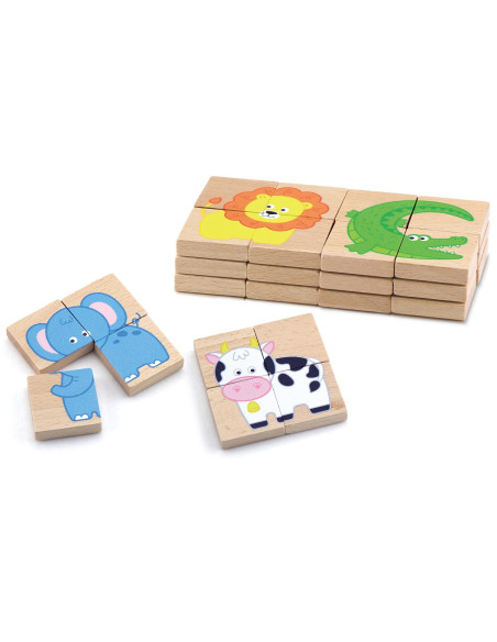 Drewniane Puzzle Magnetyczne Zwierzęta Układanka Viga Toys