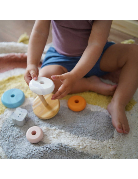 Edukacyjna Zabawka Drewniana Viga Piramidka