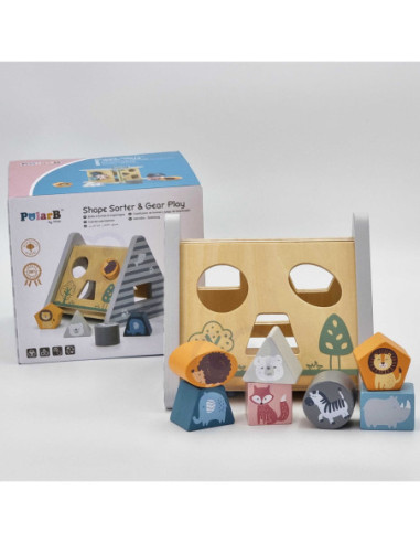 Drewniana piramidka edukacyjna - Sorter - VIGA - PolarB