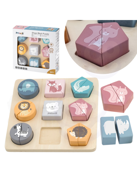 Puzzle Edukacyjne Drewniane Viga Zwierzęta