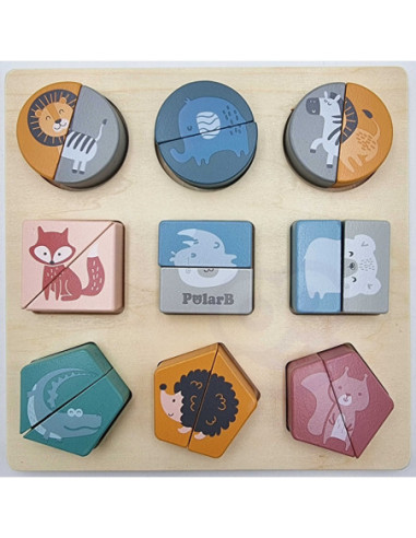 Puzzle Edukacyjne Drewniane Viga Zwierzęta