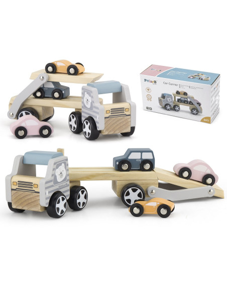 Drewniana laweta z samochodzikami Viga Toys