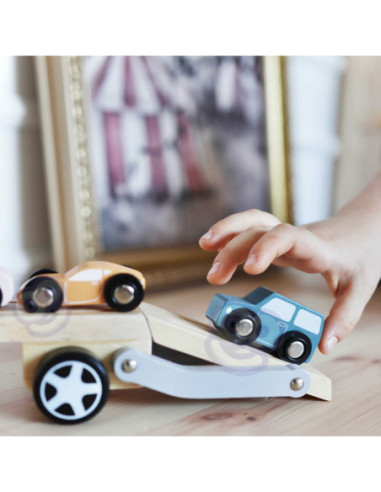 Drewniana laweta z samochodzikami Viga Toys