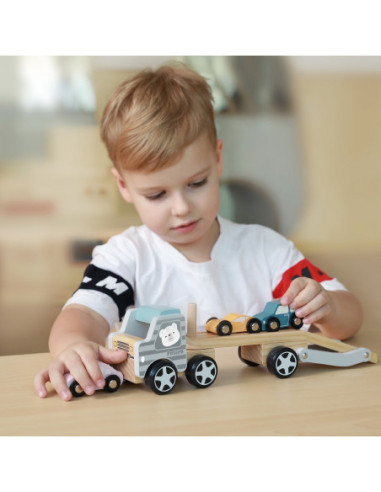 Drewniana laweta z samochodzikami Viga Toys