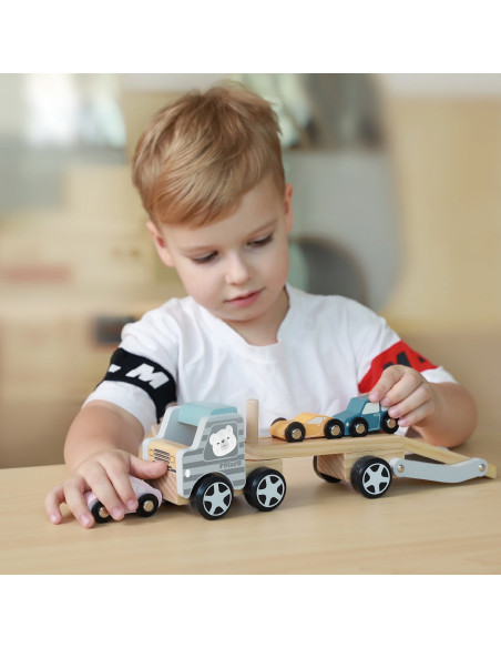 Drewniana laweta z samochodzikami Viga Toys