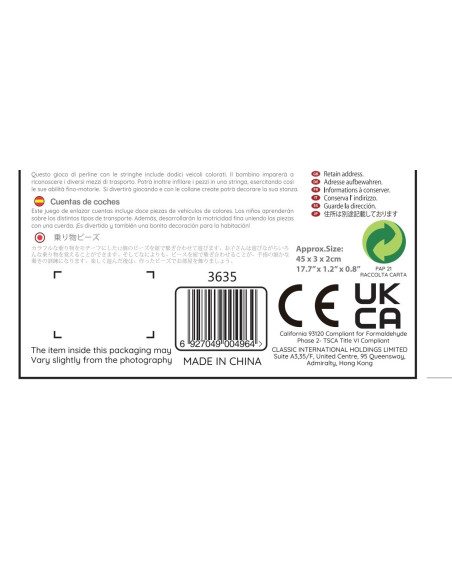 CLASSIC WORLD Drewniane Koraliki Ruch Drogowy 13 elementów